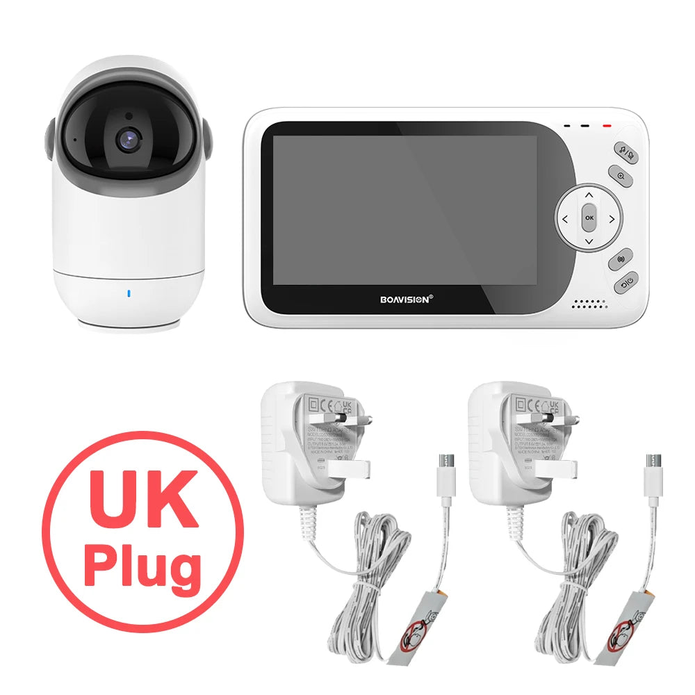 Babyphone Vidéo 4,3 Pouces Pan Tilt – Vision Nocturne, Audio Bidirectionnel 2,4G Sans Fil | VB801