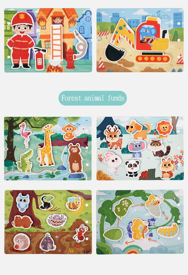 Quiet Book Montessori – Mon Premier Livre Calme Éducatif | 6 Thèmes | Jeu d’Association Bébé