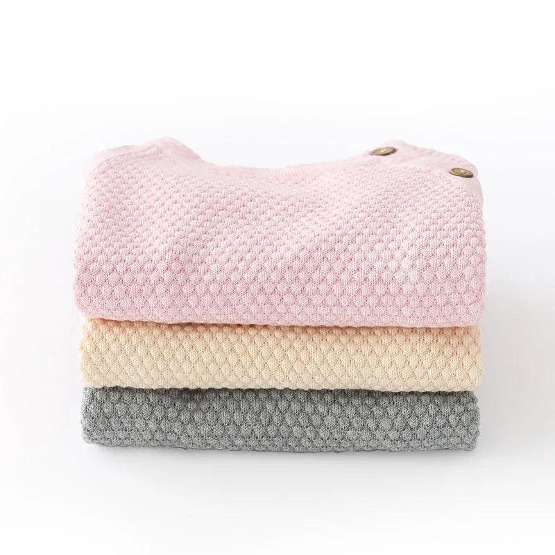 Ensemble Tricot Bébé Pyjama 2 Pièces — Pull Coton Boutonné & Pantalon, Unisexe 0-3M à 2-3 Ans
