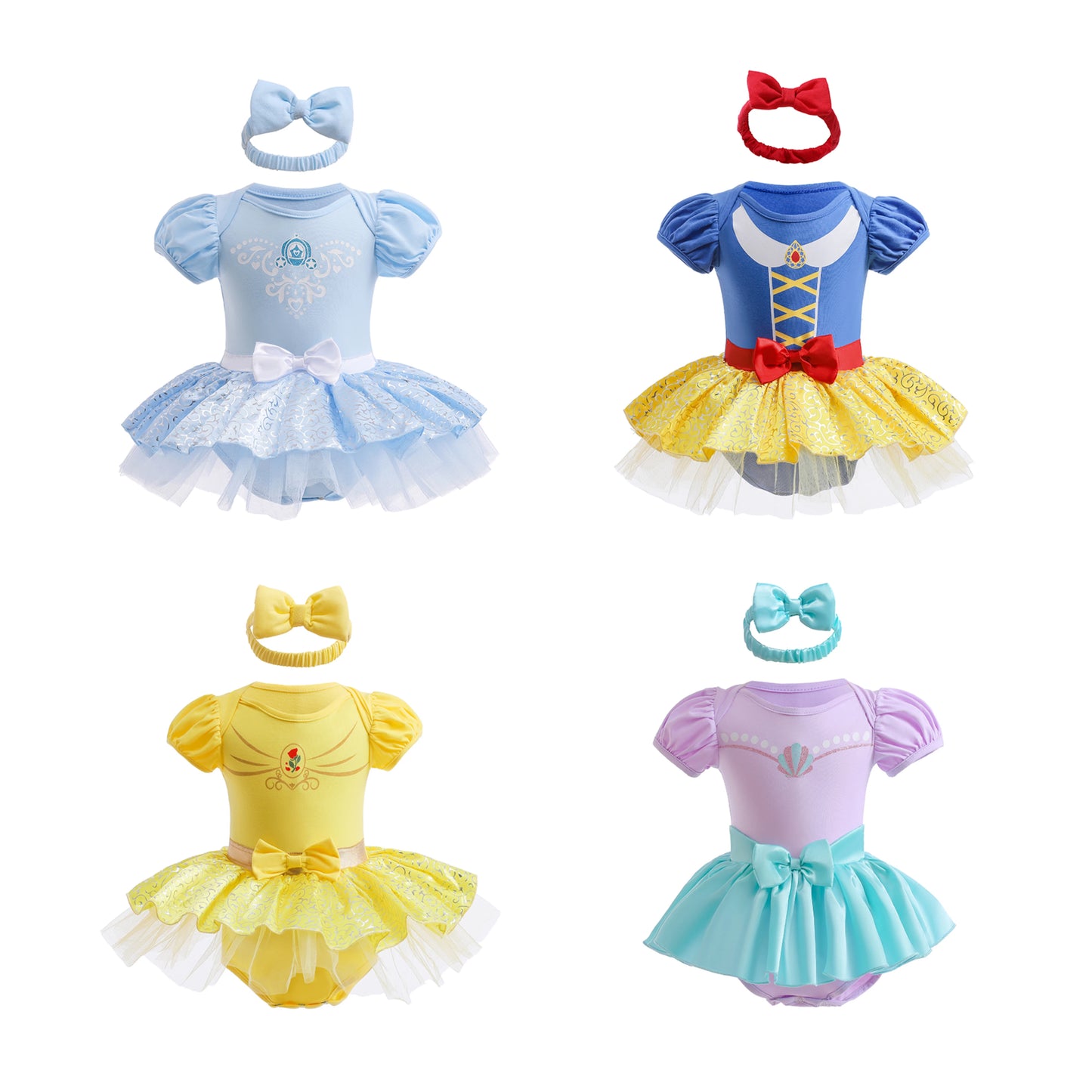 Robe Tutu Princesse Bébé Fille avec Bandeau – Tenue Anniversaire, Baptême & Cérémonie 3-18 Mois