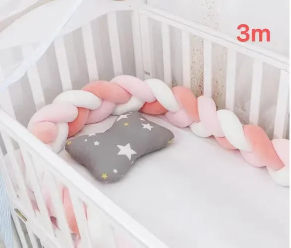 Tour de Lit Bébé Tressé Nœuds – Pare-Chocs Berceau Lavable 1M 2M 3M 4M