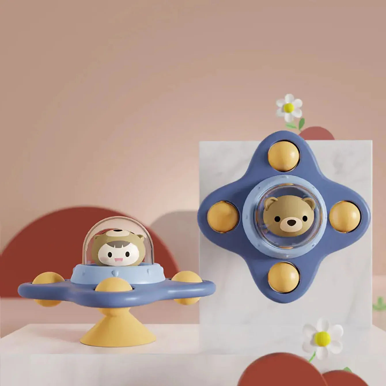 Jouet Ventouse Bébé Spinner Animal – Toupie Bain & Table Éveil Sensoriel 0-3 Ans