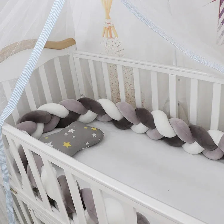 Tresse de lit bébé nœuds — Protection Douce Barreaux Coton | 1M 2M 3M 4M | 32 Coloris Fille & Garçon