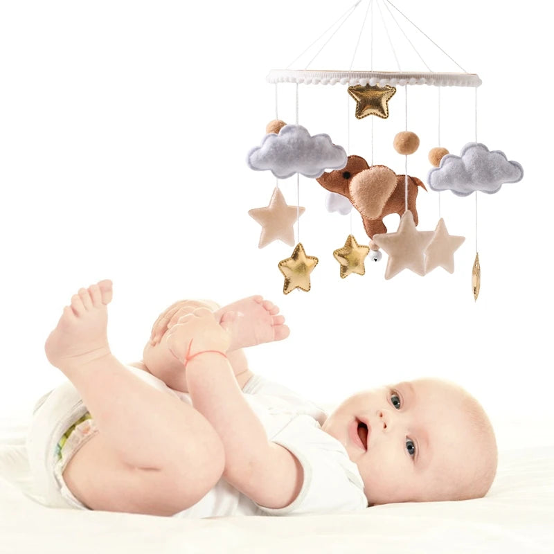 Mobile Musical Bébé Bois Feutre Premium — Cloche Lit Animaux & Boîte à Musique | 3 Modèles
