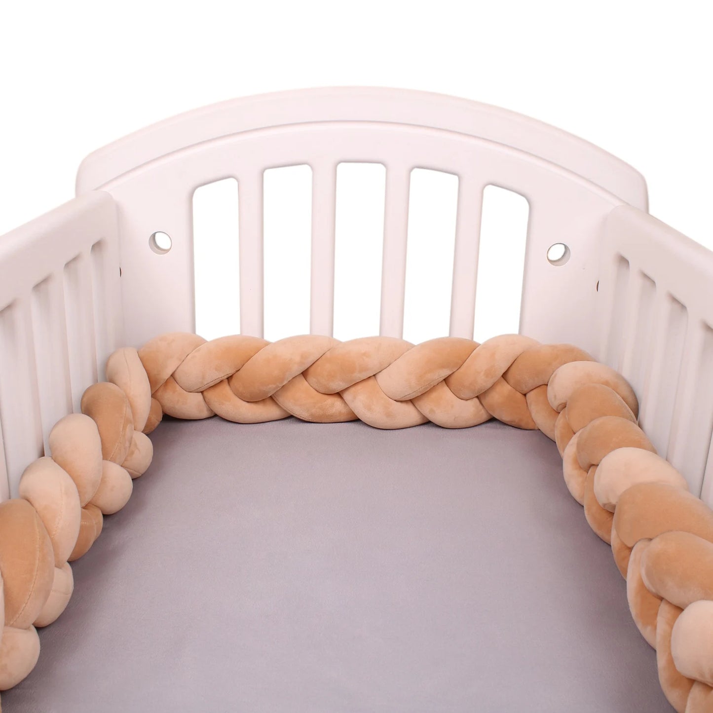 Bumper Lit Bébé Tressé Nœuds Rembourré – Tour de Lit Berceau Lavable 1M 2M 3M 4M