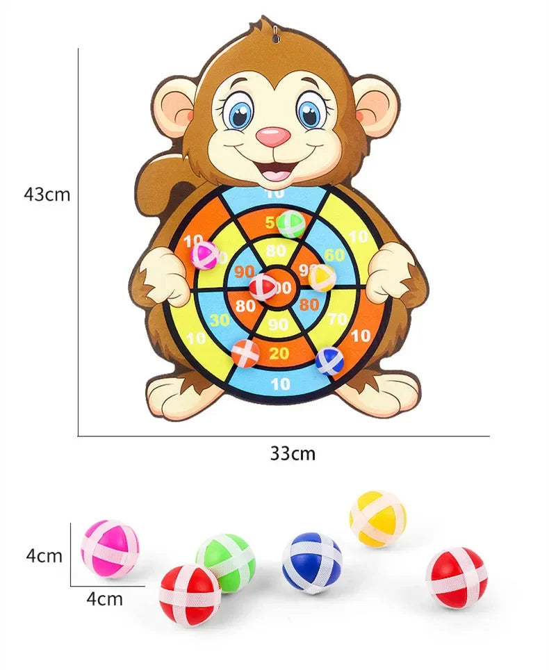 Jeu de Fléchettes Enfant Balle Collante Animal – Cible Montessori Intérieur 3-7 Ans