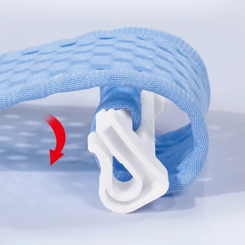 Filet de Bain Bébé avec Coussin Oreiller – Siège Antidérapant Ajustable Nouveau-Né | Rose, Bleu & Étoile