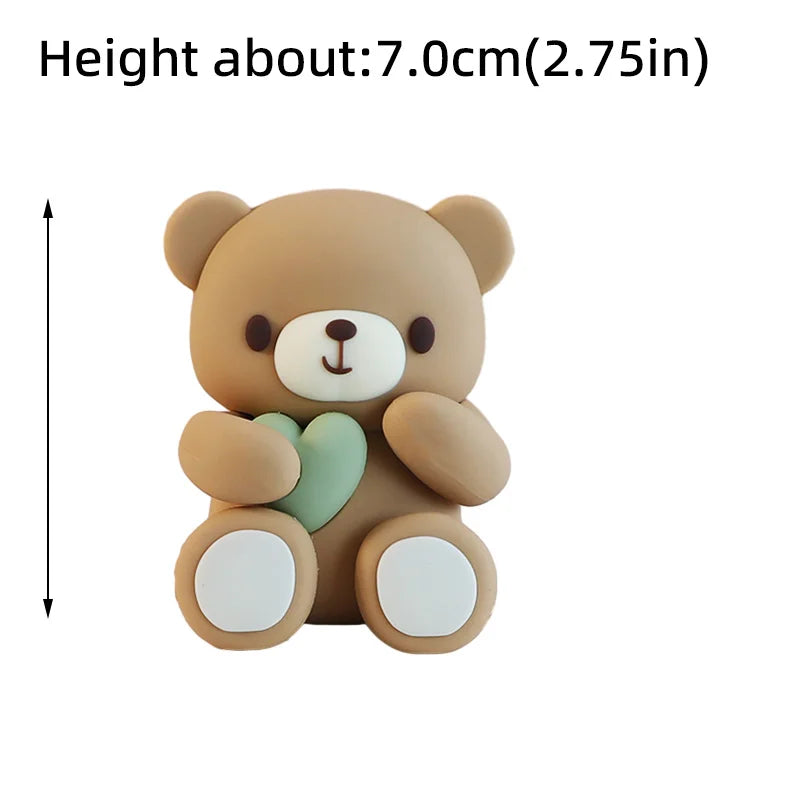 New 3D Bear Cake Topper Baby Shower Bear Decoration Boy Girl Happy 1st Birthday Party Cake Decor Gender Reveals Party Supplies
