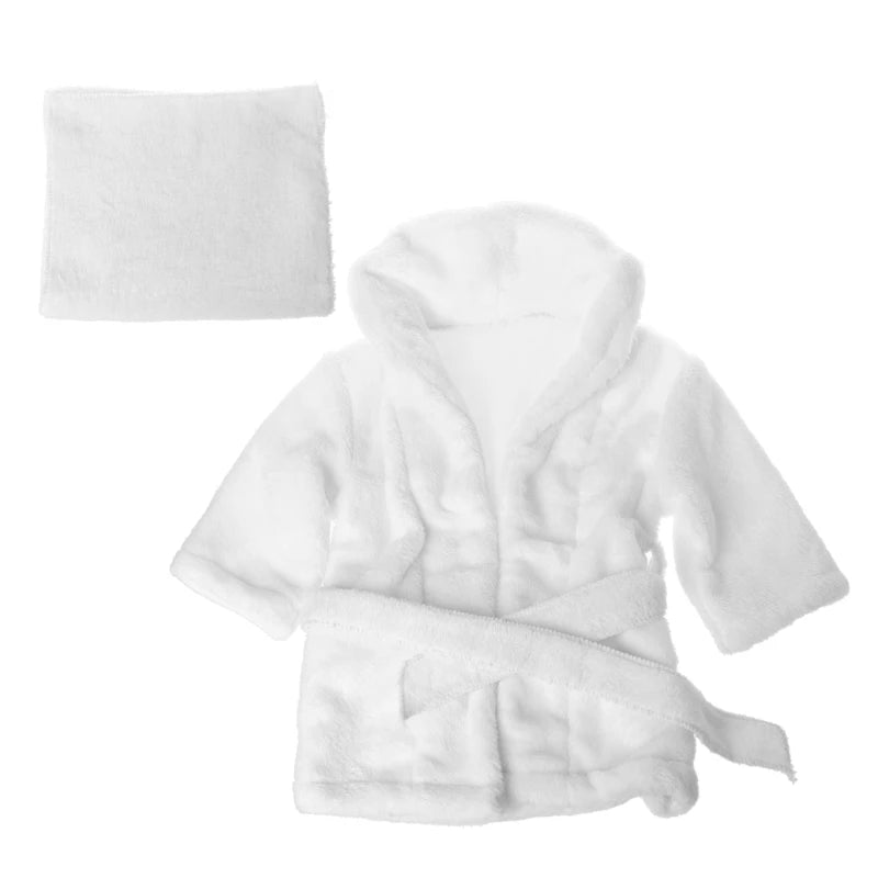 Peignoir Bébé en Coton avec Serviette – Ensemble Doux & Chaud pour Bain ou Shooting Photo (0-6 mois)