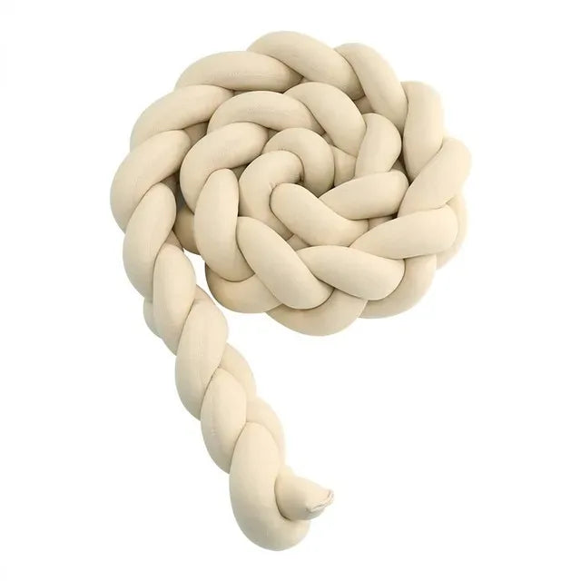 Coussin contour lit bébé — Tresse Protège Barreaux Coton Doux 1M à 4M | Boudin Tour de Lit