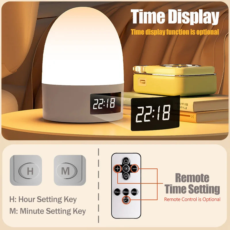 Veilleuse LED Tactile Rechargeable Bébé – 3 Couleurs & Luminosité Réglable USB-C | 9 Modèles Chambre Enfant