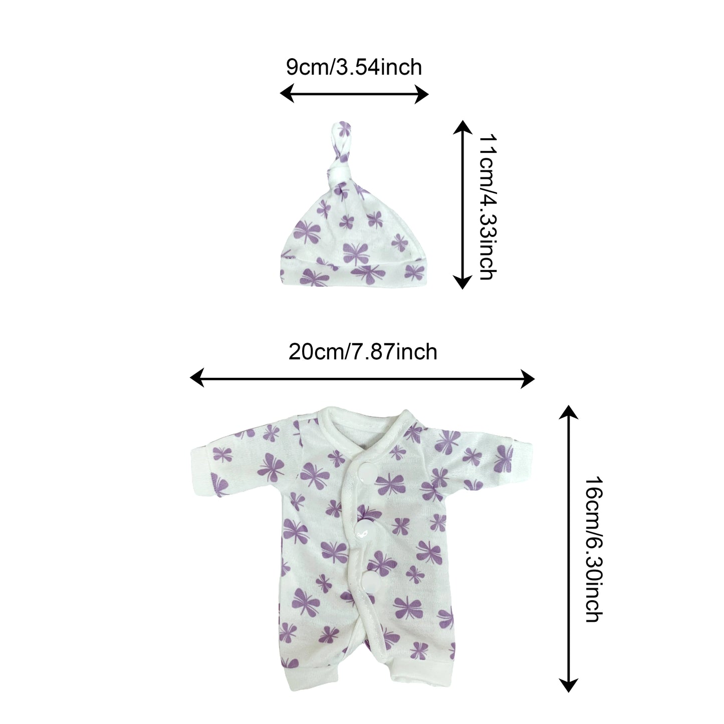 4 Styles Cutest Baby Romper Outfits for Size 8-9Inch Newborn Dolls Soft Touch Handmade High Quality Clothes With Hat