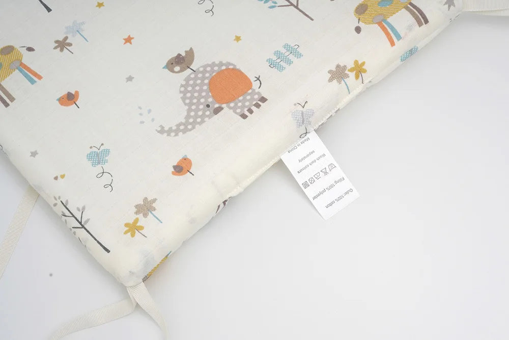 Barrière de lit enfant anti-chute — Coton Lavable Amovible 6 Pièces | Bleu, Beige, Blanc, Kaki