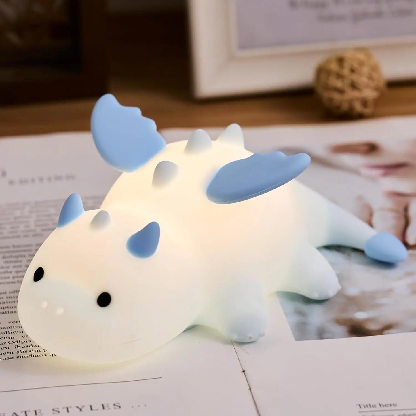 Veilleuse dragon & pingouin silicone — LED Tactile Rechargeable Dimmable | 5 Modèles | Chambre Bébé