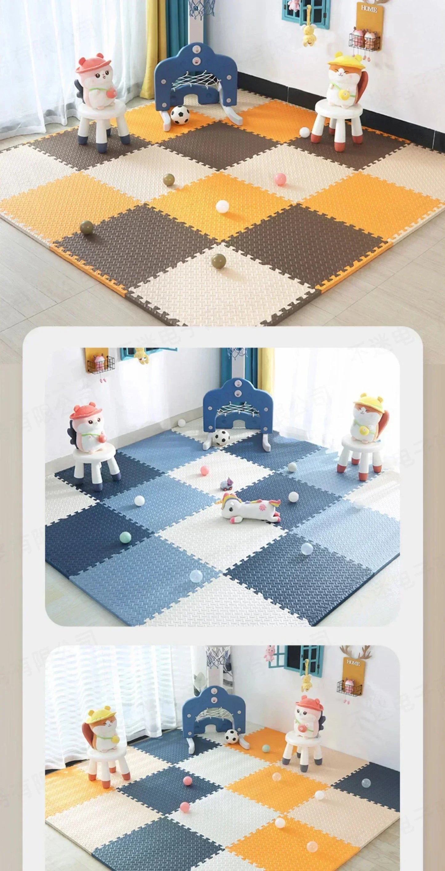 Tapis Puzzle Bébé Épais 2,5cm – Antidérapant Insonorisant Éco-Responsable | 8 Pièces | 11 Couleurs