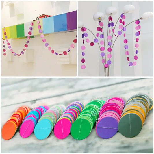 Guirlande Cercles Papier Pastel – Décoration Baby Shower, Anniversaire Enfant & Chambre Bébé