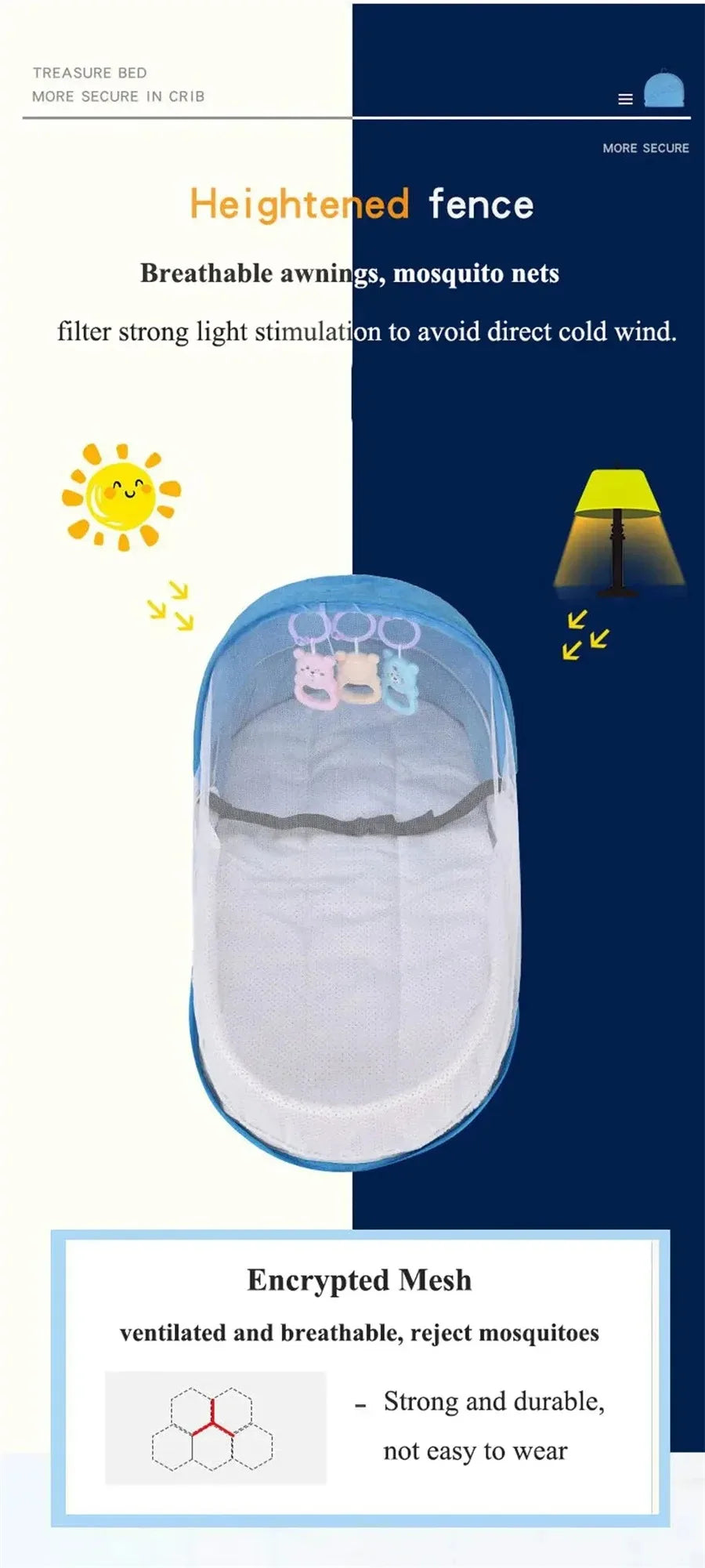 Lit Parapluie Bébé Pliable avec Moustiquaire & Matelas — Berceau Voyage Nomade | 4 Couleurs