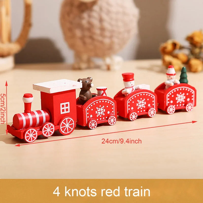 Train de Noël Miniature Bois – Décoration Sapin & Table Fêtes 2025, Cadeau Enfant Nouvel An 2026