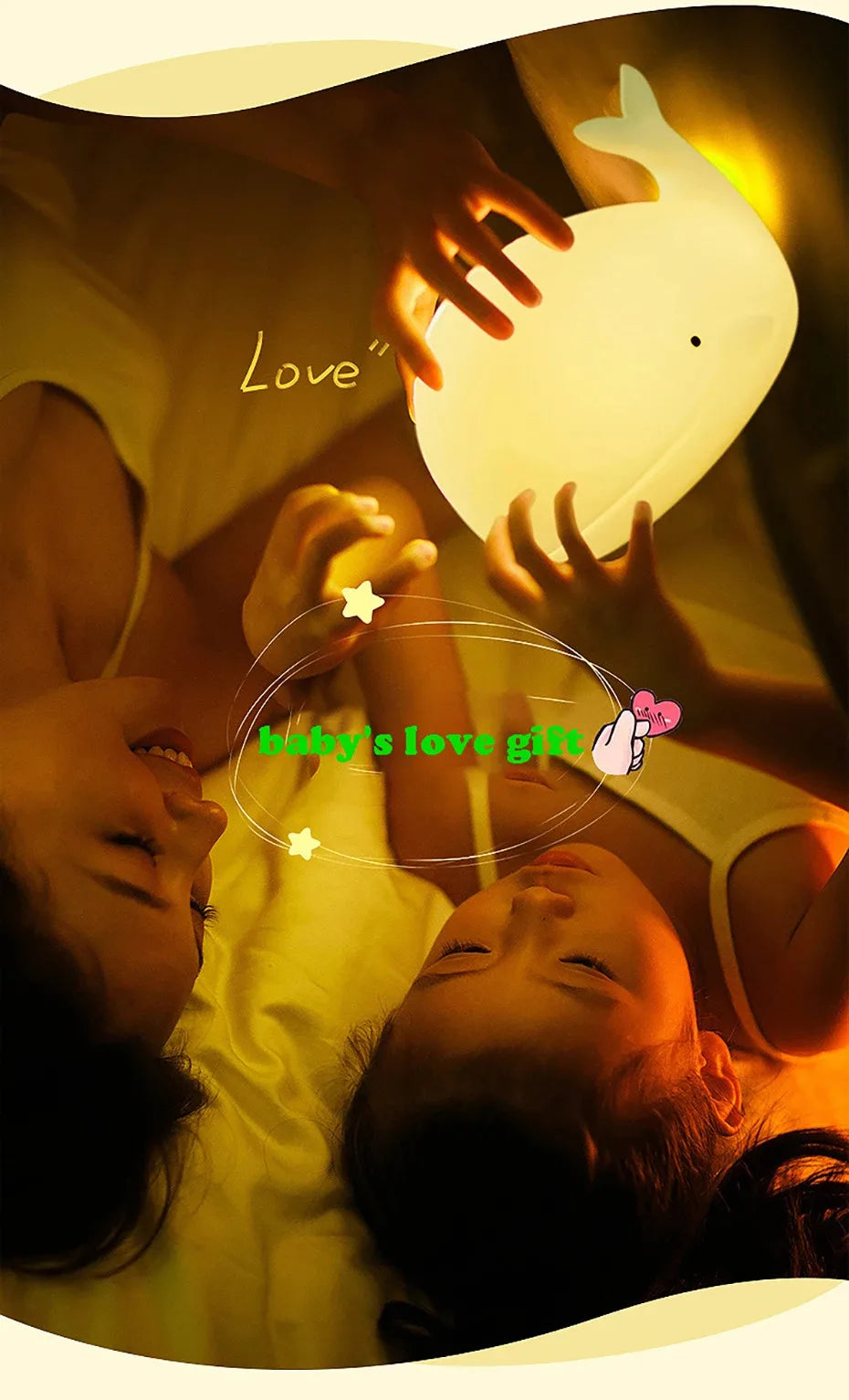 Veilleuse baleine bébé silicone — LED 7 Couleurs Tactile Rechargeable USB Minuterie 3h | Chambre Bébé & Enfant