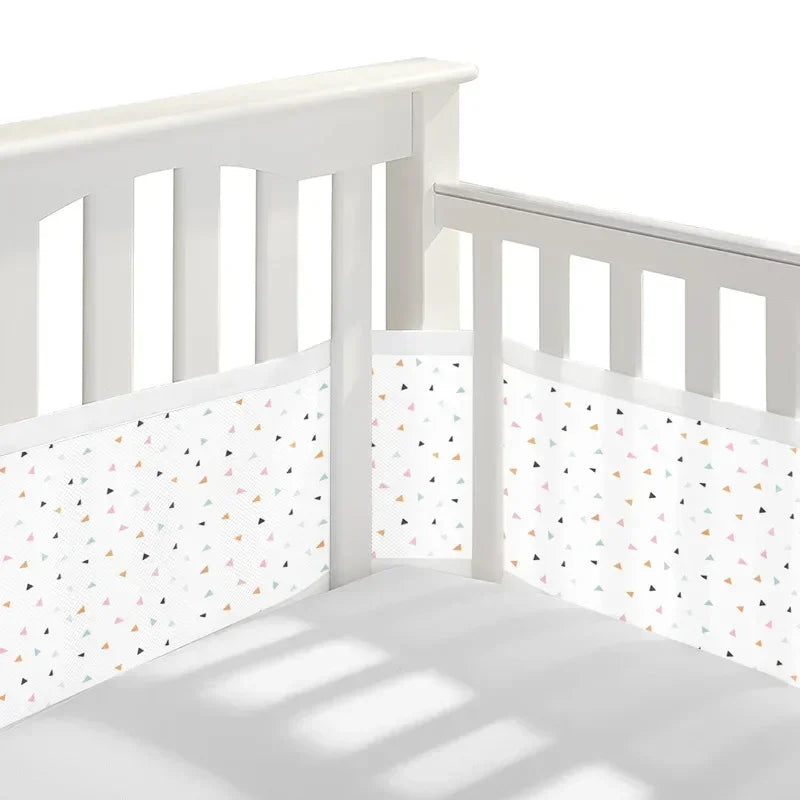 Tour de Lit Respirant Bébé — Mesh 4 Panneaux Protection Barreaux Anti-Étouffement