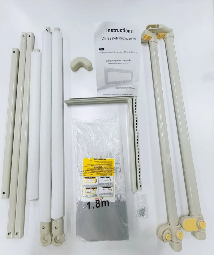 Barrière de Lit Anti-Chute Bébé & Enfant Réglable – Rail de Sécurité Lit 1.5M à 2.0M