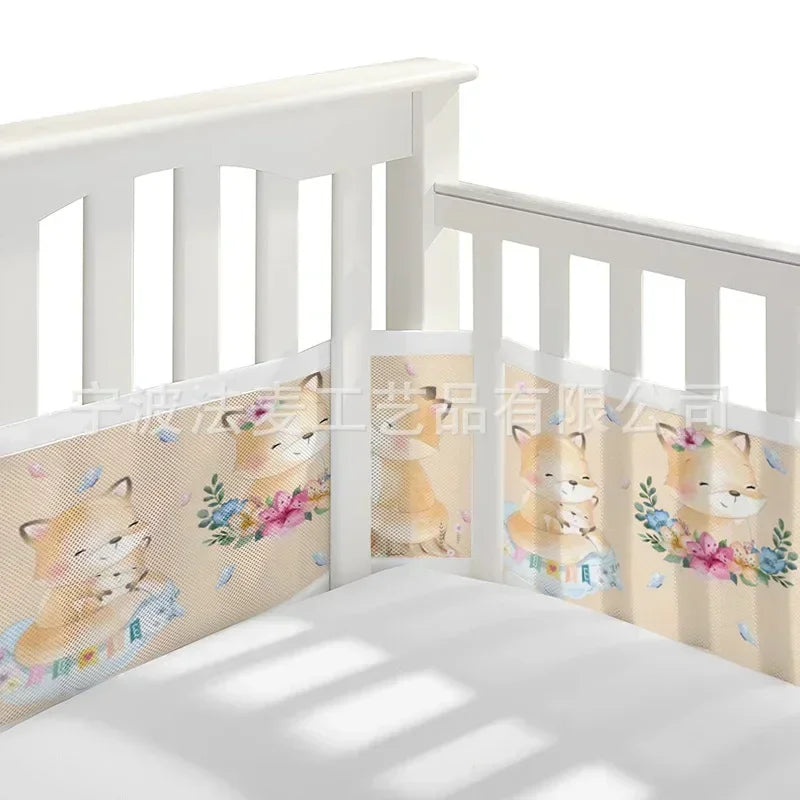 Tour de Lit Respirant Bébé — Mesh 4 Panneaux Protection Barreaux Anti-Étouffement