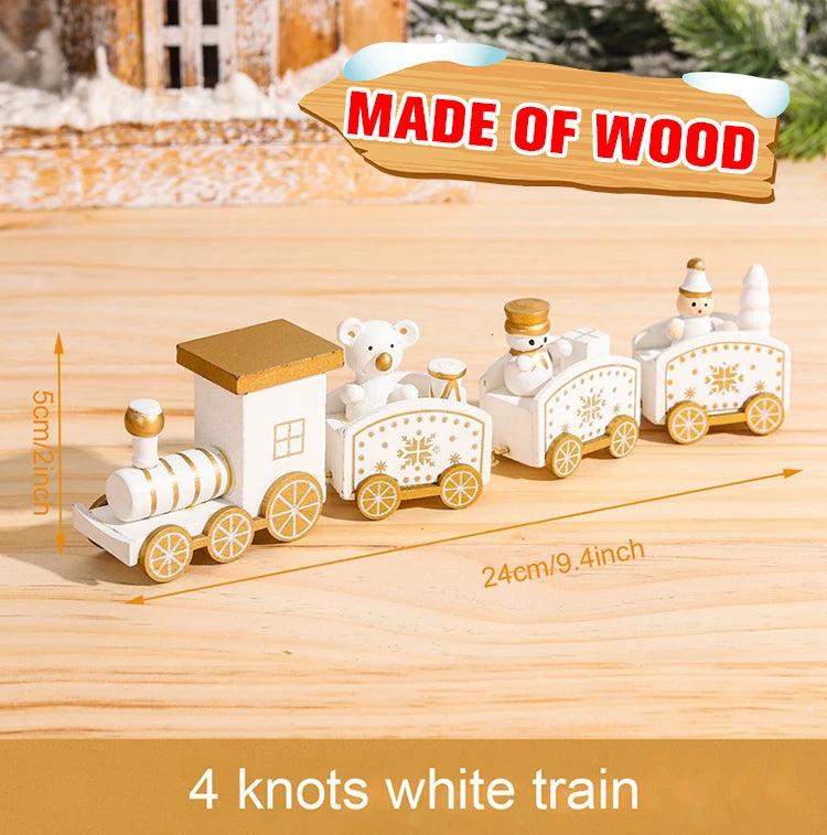 Train de Noël Miniature Bois – Décoration Sapin & Table Fêtes 2025, Cadeau Enfant Nouvel An 2026