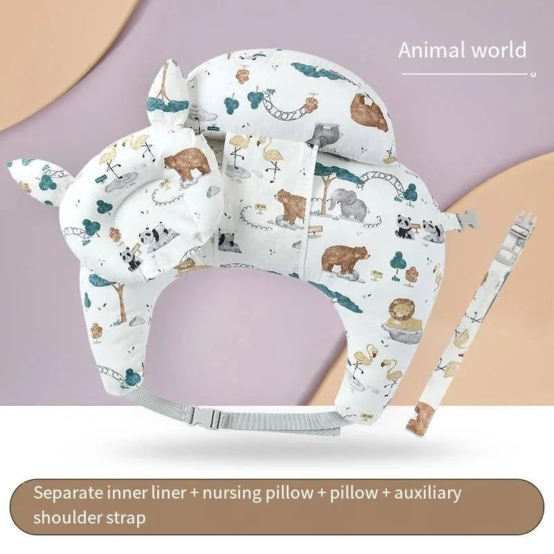 Coussin Bras Allaitement Motif Dinosaure & Animal – Housse Berceau Ergonomique Theraline | Maternité Haut de Gamme