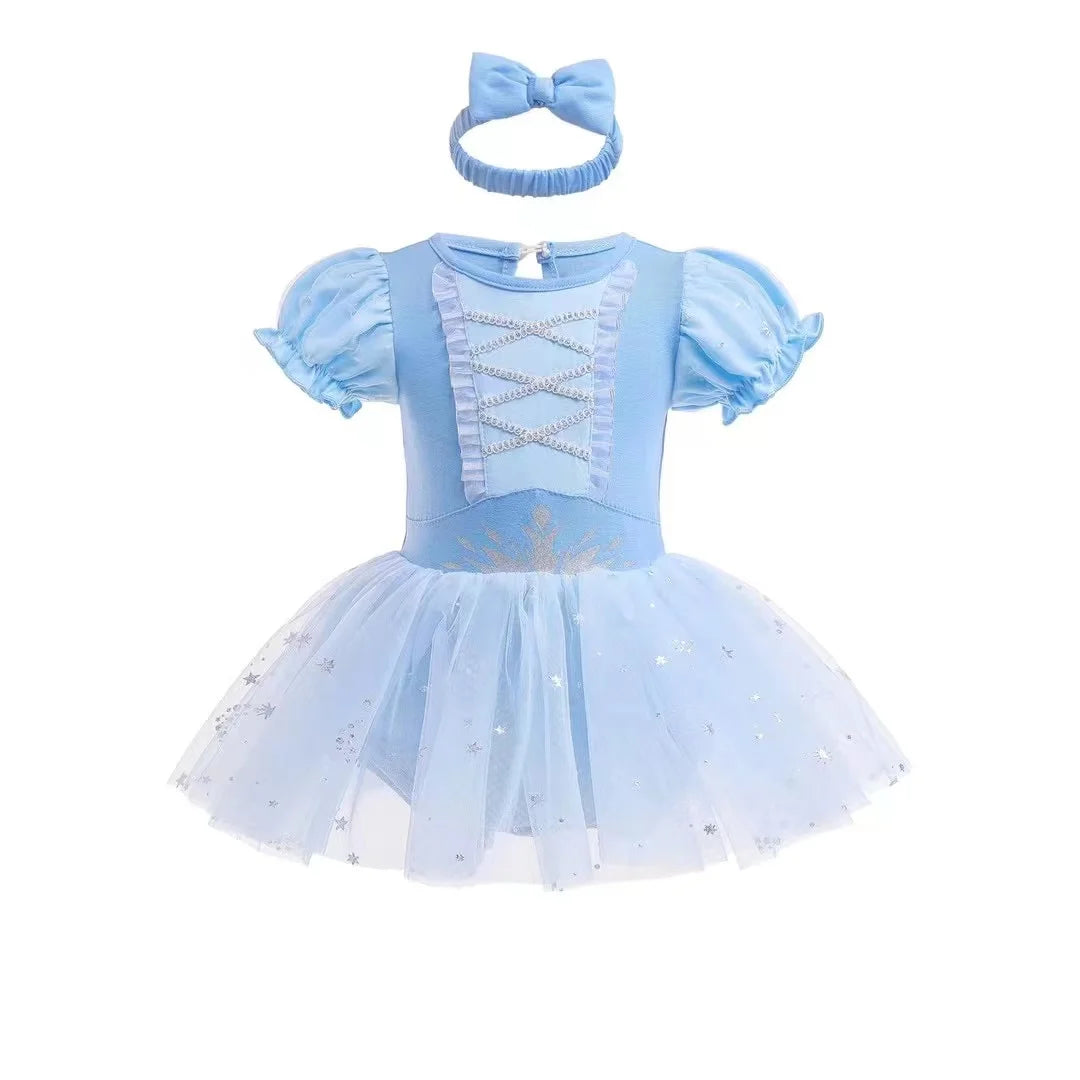 Robe Tutu Princesse Bébé Fille avec Bandeau – Tenue Anniversaire, Baptême & Cérémonie 3-18 Mois