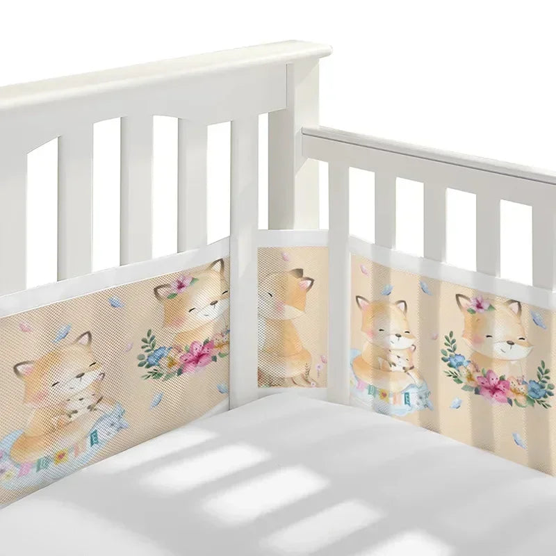 Tour de Lit Respirant Bébé — Mesh 4 Panneaux Protection Barreaux Anti-Étouffement