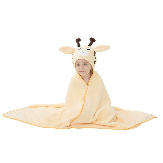 Serviette de Bain Bébé à Capuche – Motifs Animaux