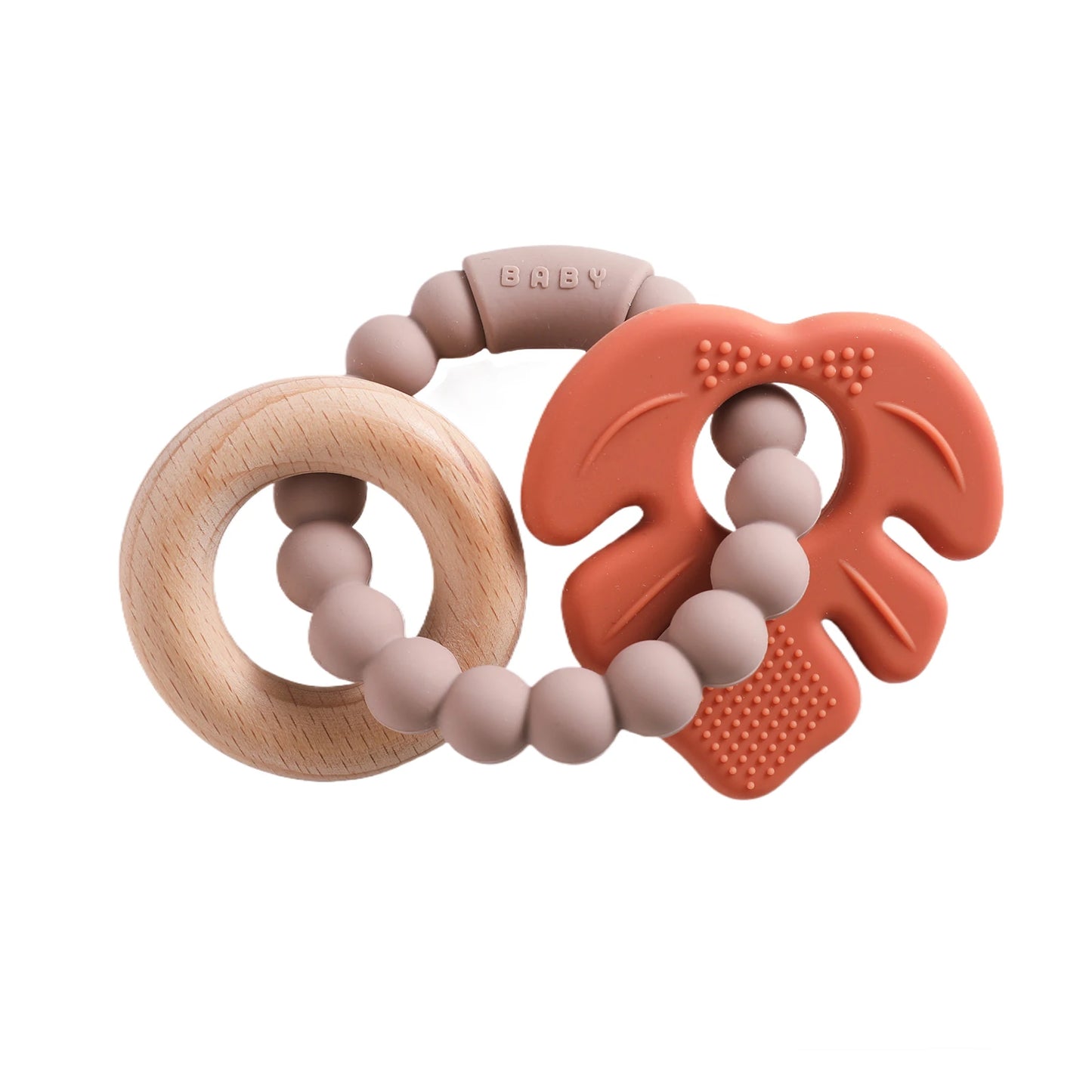 Anneau de Dentition Silicone Bébé – Jouet Sensoriel Sans BPA | 0-12 Mois