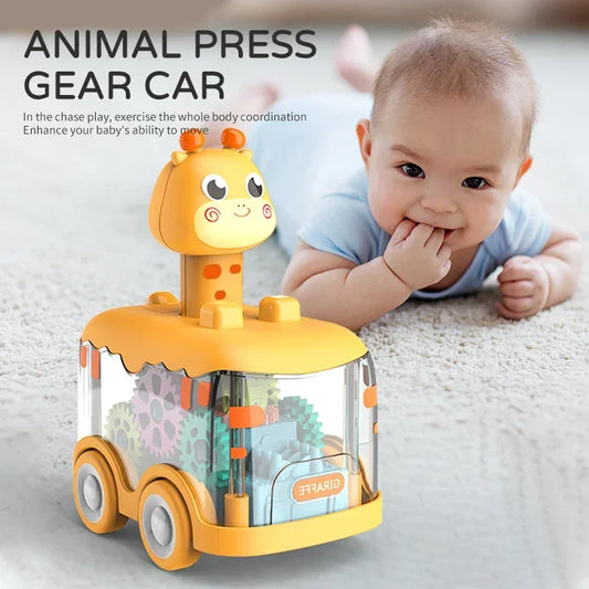 Voiture jouet bébé sans pile – Press & Go lumineuse 1 à 5 ans