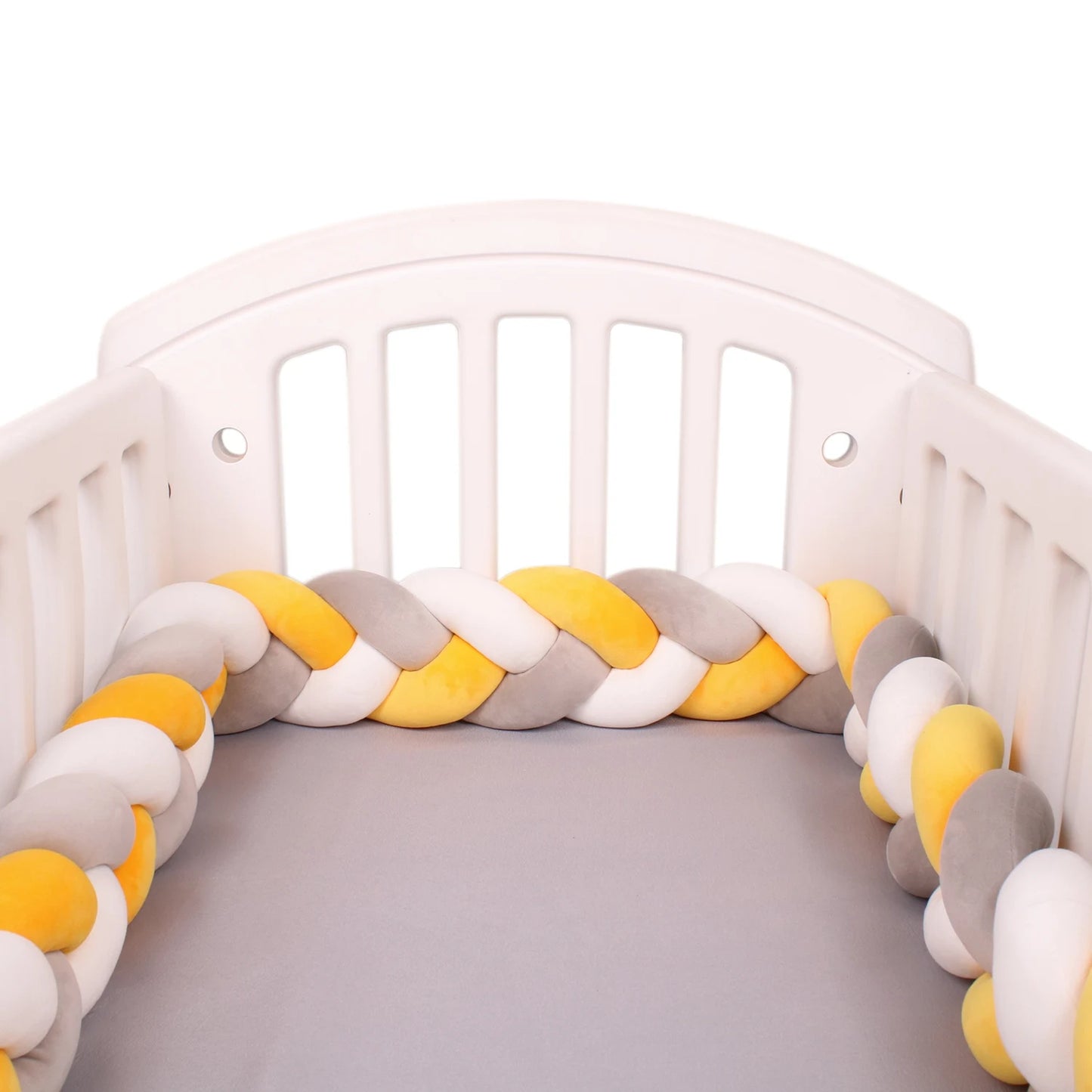 Bumper Lit Bébé Tressé Nœuds Rembourré – Tour de Lit Berceau Lavable 1M 2M 3M 4M