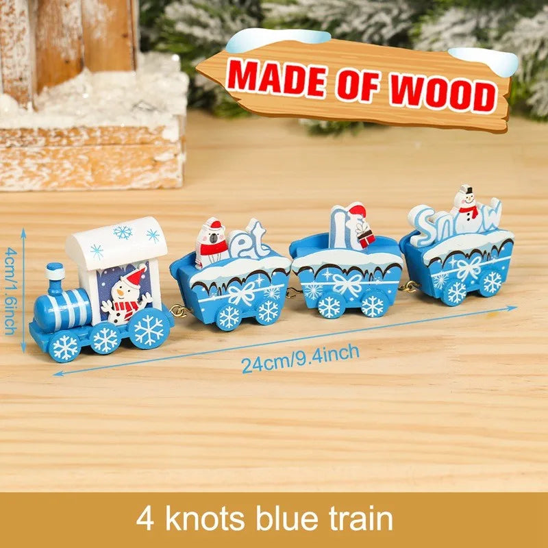 Train de Noël Miniature Bois – Décoration Sapin & Table Fêtes 2025, Cadeau Enfant Nouvel An 2026