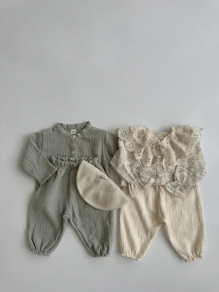Pantalon Bébé Coton Bio – Mousseline Douce Imprimé Mignon Garçon & Fille 3-6M à 2-3 Ans