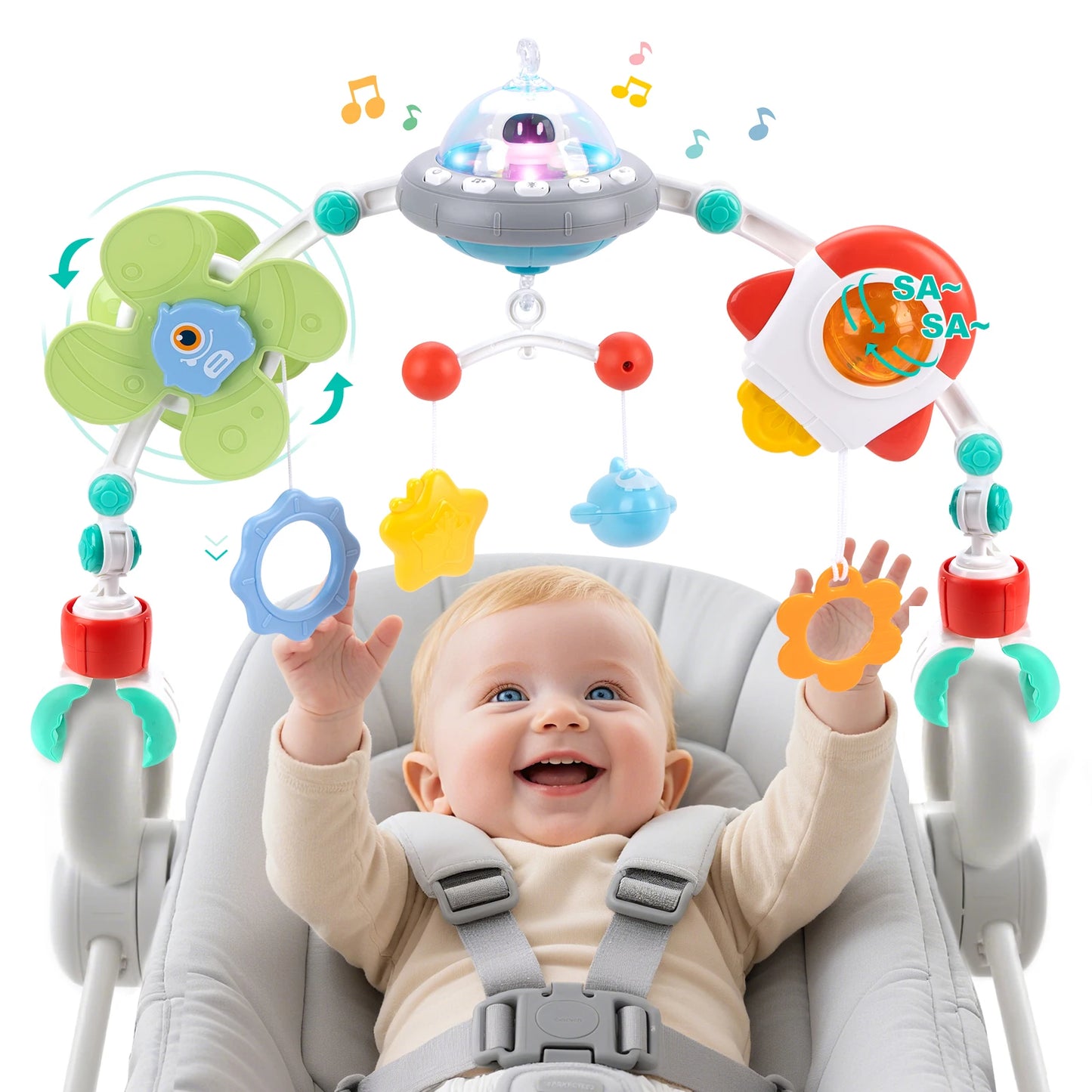 Arche Poussette Bébé – Jouet Éveil Transat & Siège Auto, Développement Sensoriel