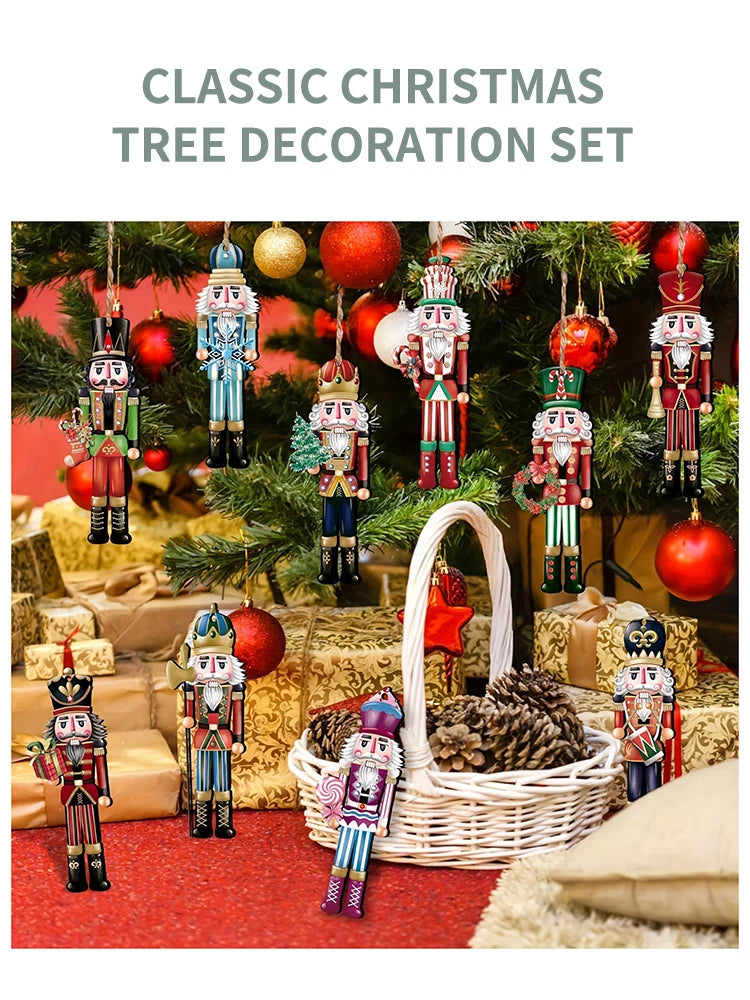 Lot 12 Figurines Casse-Noisette Bois – Décoration Sapin Noël Miniature, Soldat Bois Cadeau Fêtes