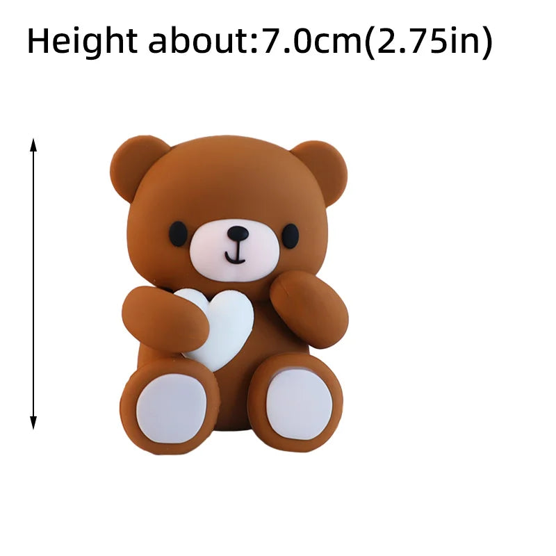 New 3D Bear Cake Topper Baby Shower Bear Decoration Boy Girl Happy 1st Birthday Party Cake Decor Gender Reveals Party Supplies
