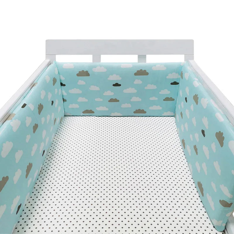 Tour de Lit Bébé Coton Épais 1 Pièce — Coussin Protège Barreaux Lavable | 24 Coloris Fille & Garçon