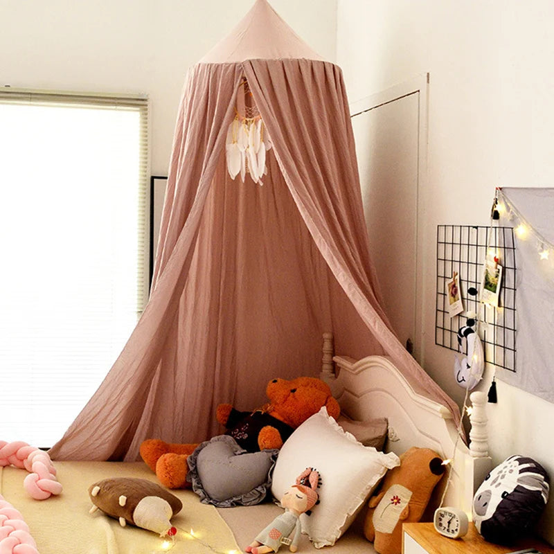 Ciel de lit bébé baldaquin moustiquaire — Tulle Féerique Princesse | Fille 12 Couleurs Décoration Chambre