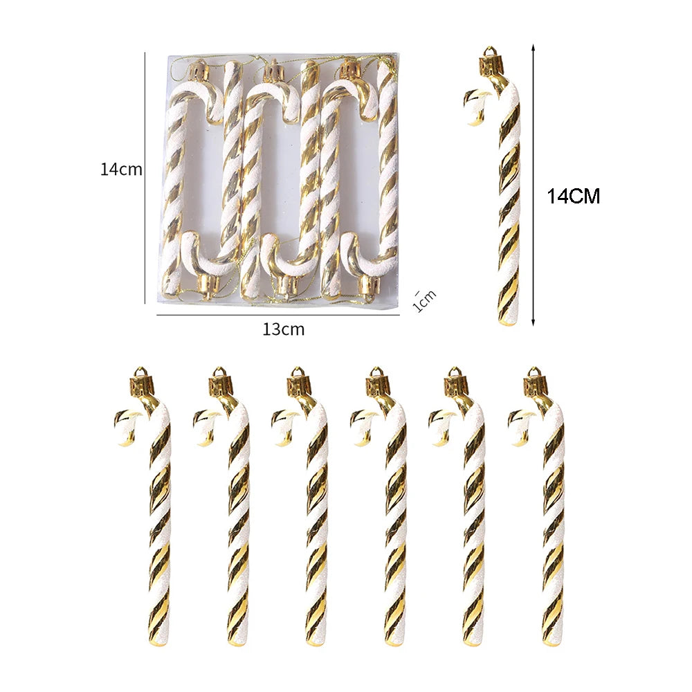 Canne de Bonbon & Pomme de Pin Rouge Or – Décoration Sapin Noël 2025 Tendance, Ornement Suspendu