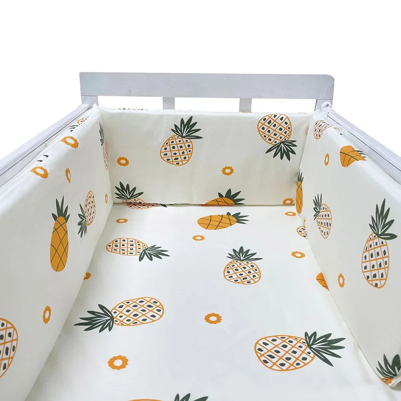 Tour de Lit Bébé Coton Épais 1 Pièce — Coussin Protège Barreaux Lavable | 24 Coloris Fille & Garçon