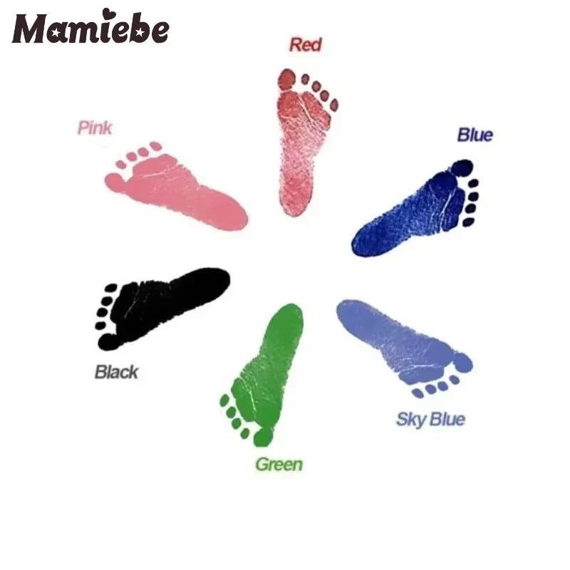 Kit Empreintes Bébé Non Toxique – Tampon Encre Haute Absorption 1 Clic 3 Couleurs | Souvenir Naissance 0-6 Mois