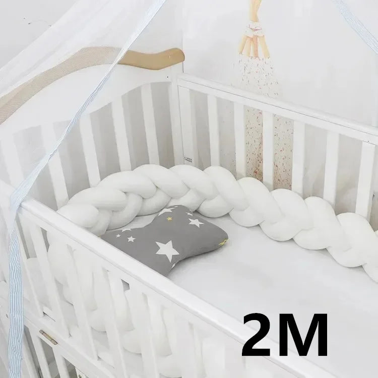 Tresse de lit bébé nœuds — Protection Douce Barreaux Coton | 1M 2M 3M 4M | 32 Coloris Fille & Garçon
