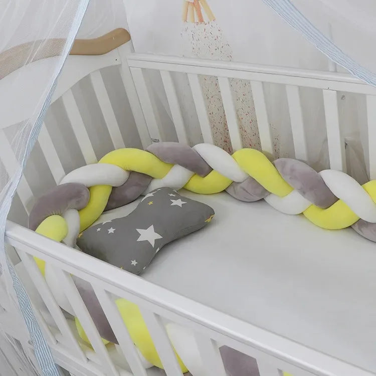 Tresse de lit bébé nœuds — Protection Douce Barreaux Coton | 1M 2M 3M 4M | 32 Coloris Fille & Garçon