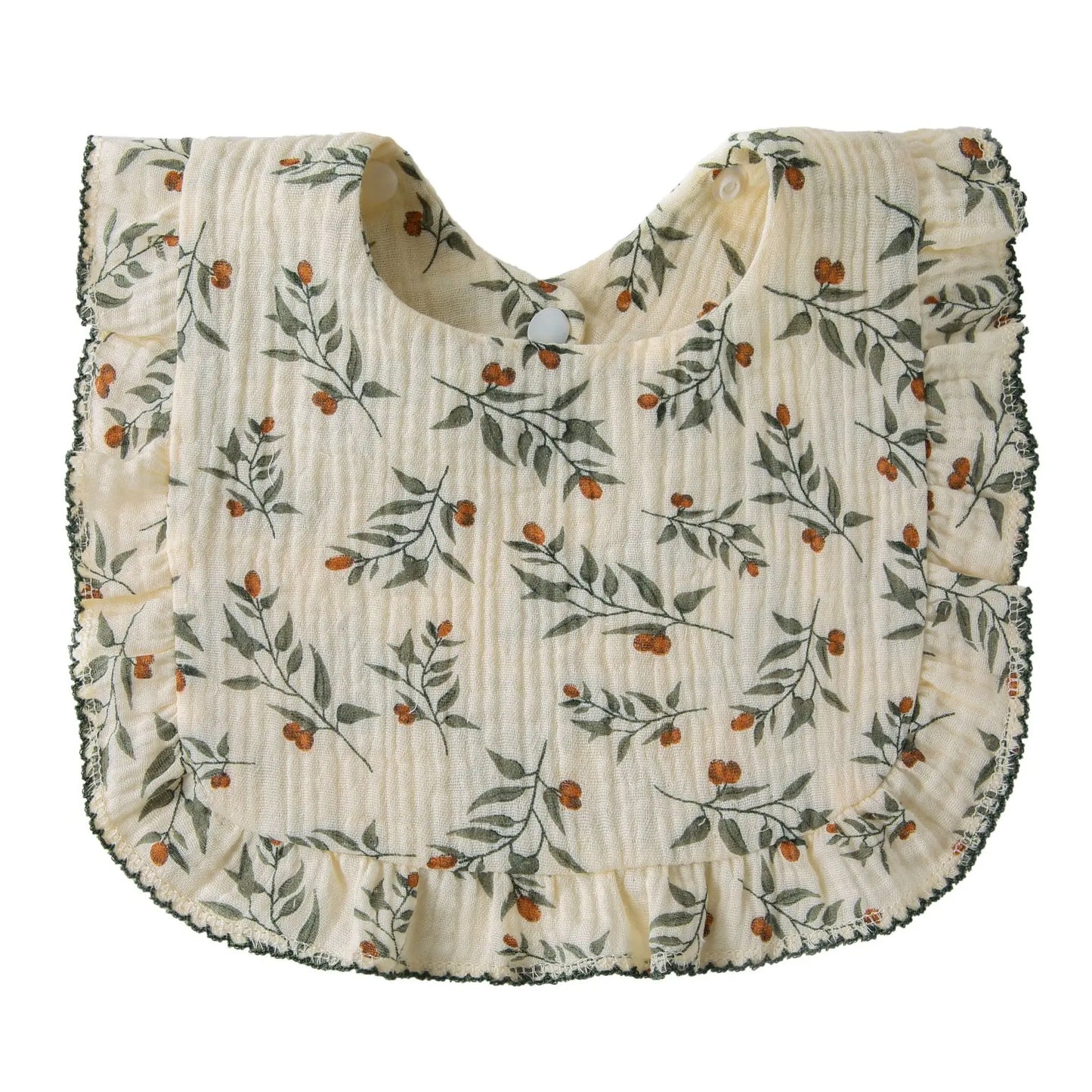 Bavoir Bandana Bébé Mousseline Coton Bio – Volant Floral Absorbant Nouveau-Né 0-18 Mois