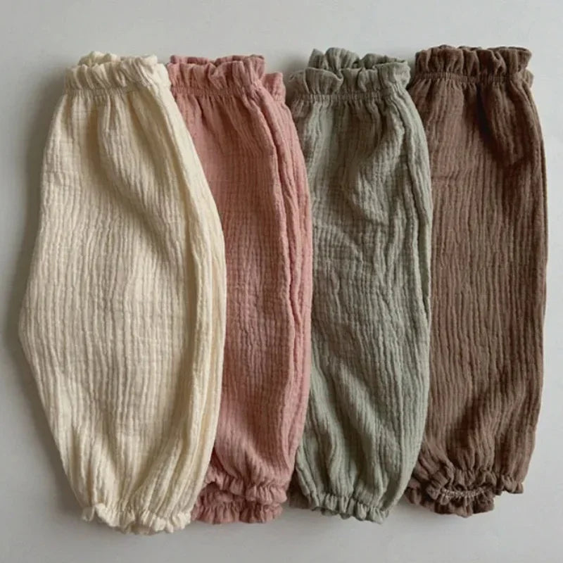 Pantalon Bébé Coton Bio – Mousseline Douce Imprimé Mignon Garçon & Fille 3-6M à 2-3 Ans