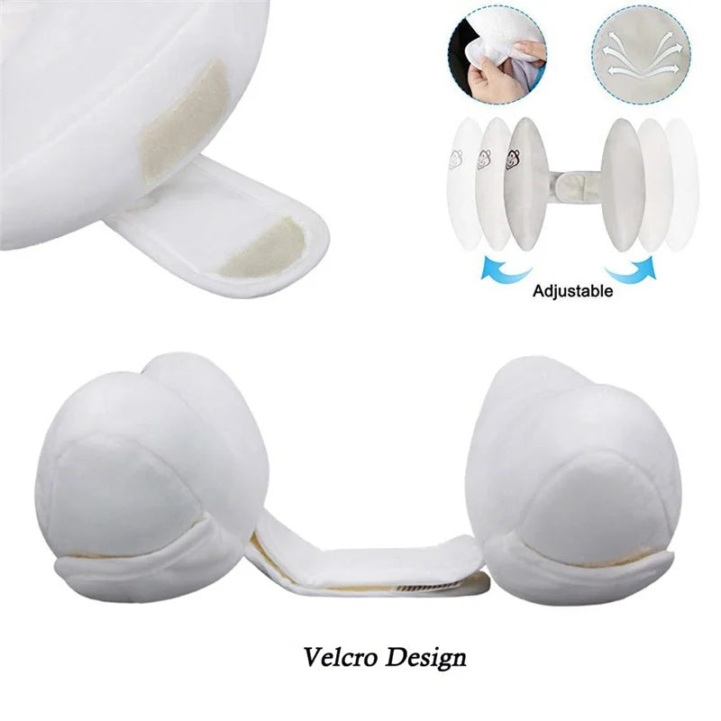 Appui-Tête Poussette Banane Motif Fleur – Cale Tête Coussin Support Cou Bébé | Blanc & Rose Siège Auto