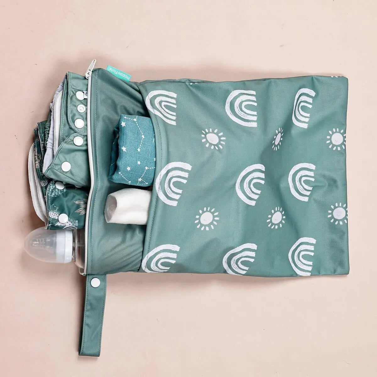 Sac à Couches Lavables Imperméable – Poche Double & Fermeture Éclair | 30x40 cm